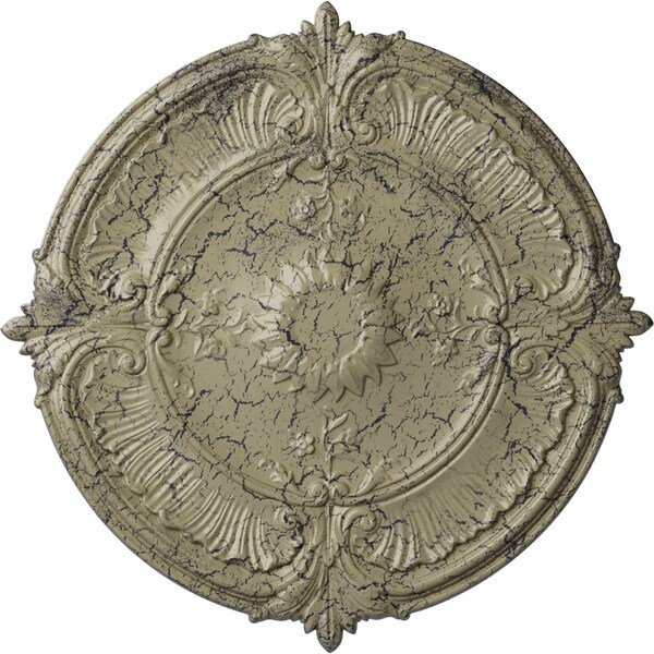 Ekena Millwork Attica Acanthus Leaf Medallion (Canopies up to 3 1/4"), 30 1/8"OD x 1 1/2"P, Castle Stone Crackle CM30ATCSC - main
